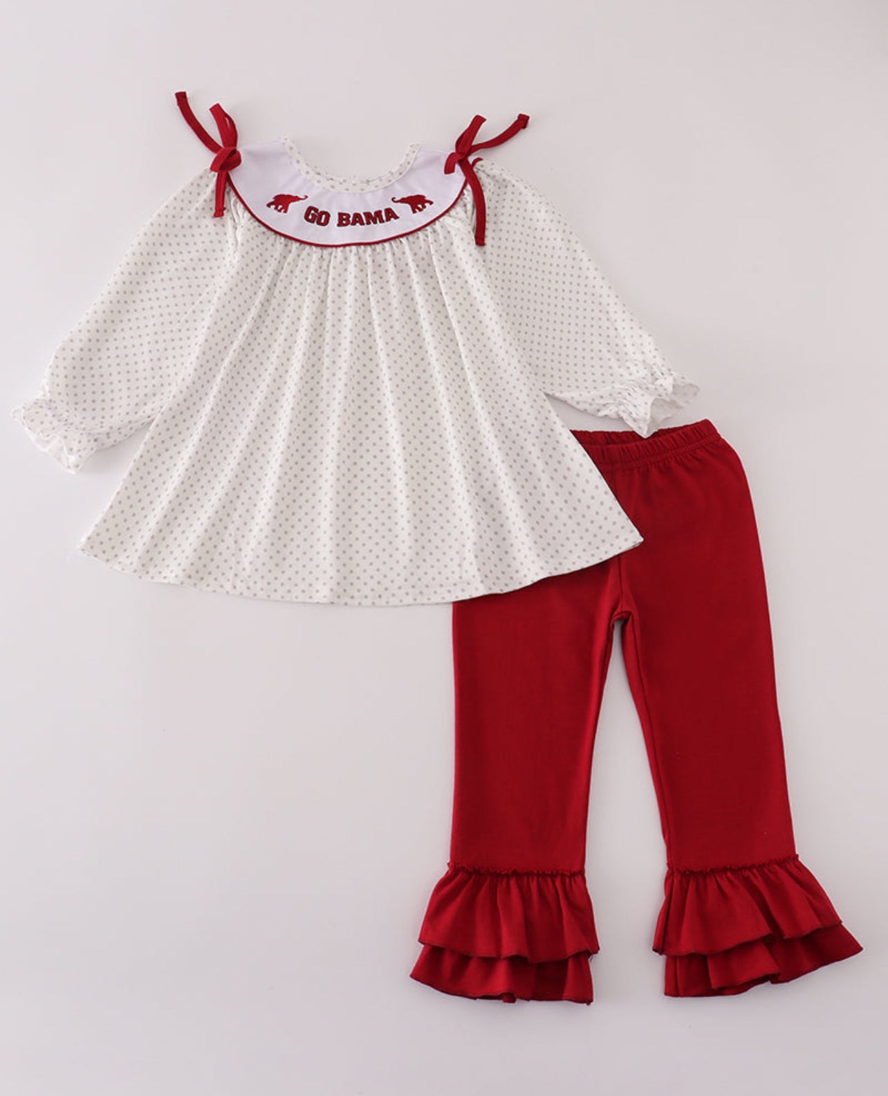Abby & Evie Go Bama Girls 2pc Ruffle Outfit