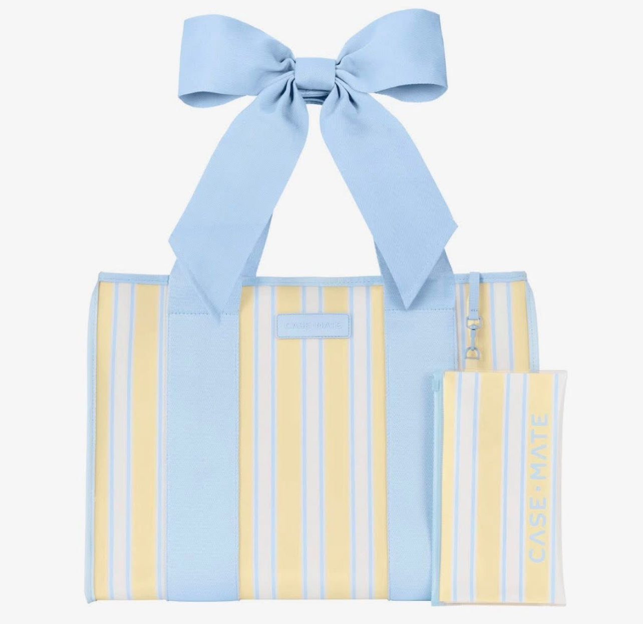 Case Mate Blue and Yellow Stripe Jelly Tote