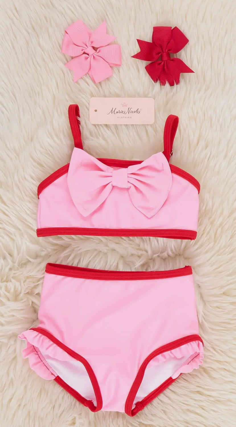 Marie Nicole Seaside Bow Ruffle Swimsuit