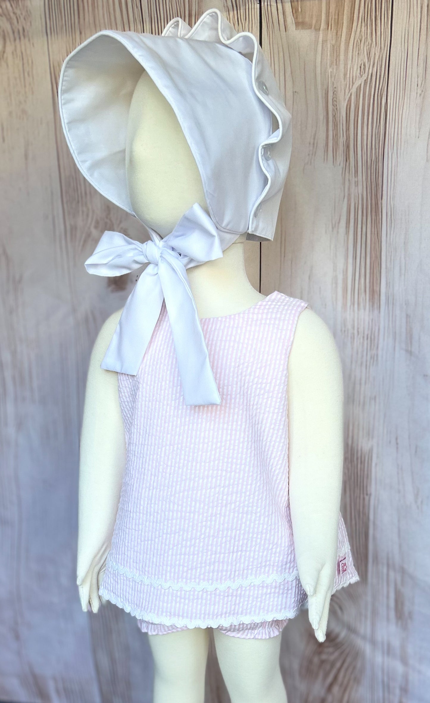 Rufflebutts Pink Seersucker Swingback Set
