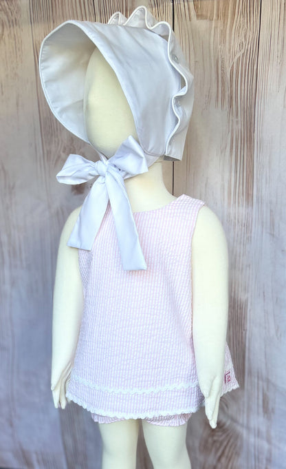 Rufflebutts Pink Seersucker Swingback Set