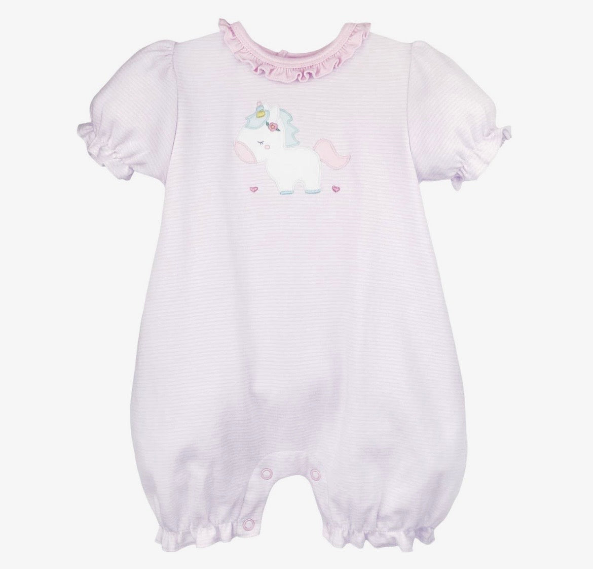 Petit Ami Unicorn Appliqué Romper