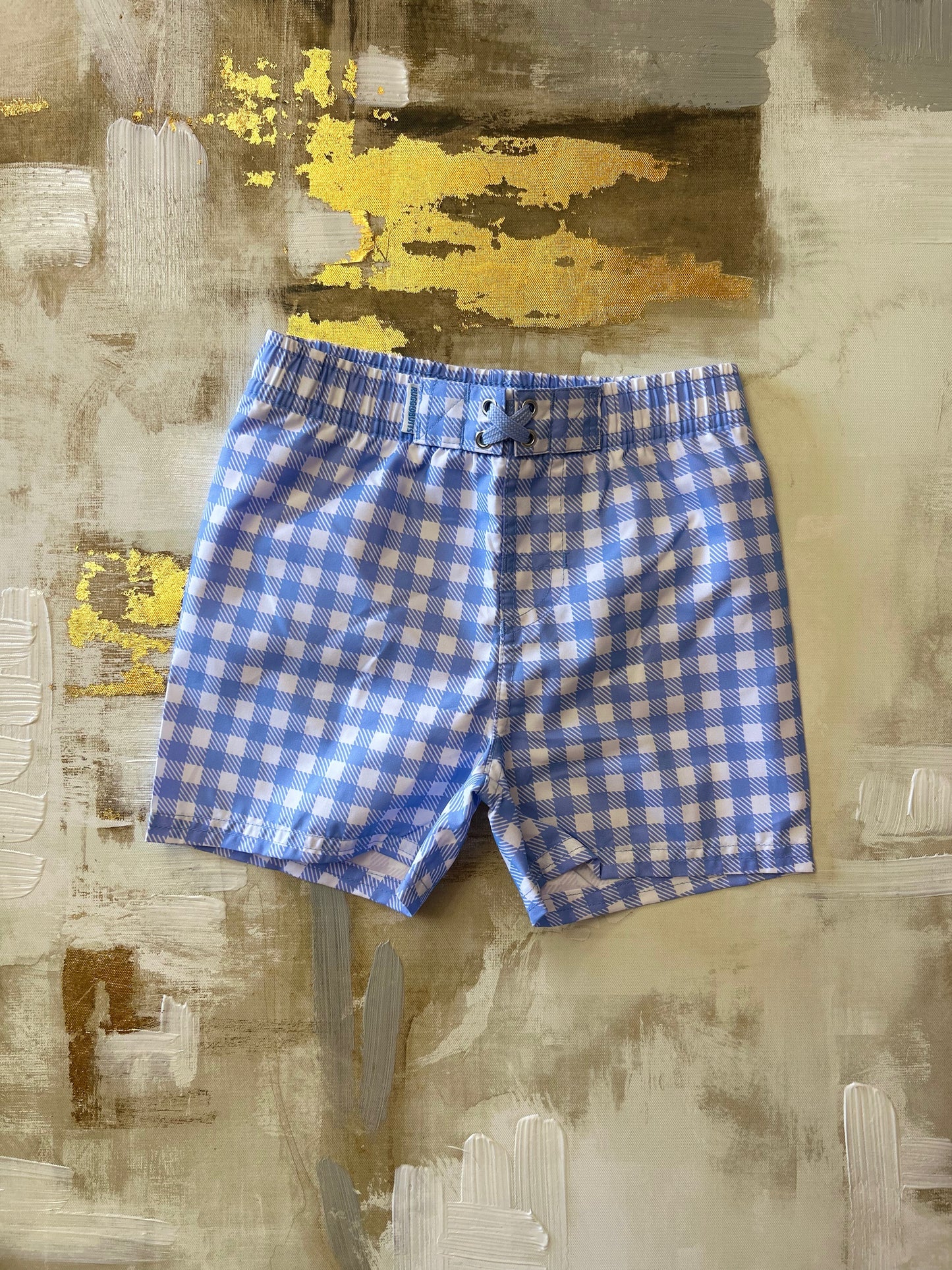 Ruggedbutts Periwinkle Gingham Swim Short