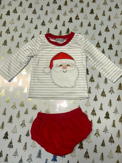 Abby & Evie Santa Diaper Cover top and bottom set