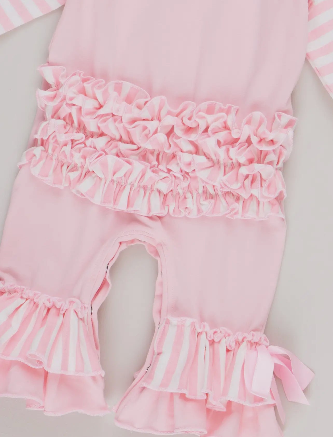 Marie Nicole Pink Gingerbread Ruffle Romper
