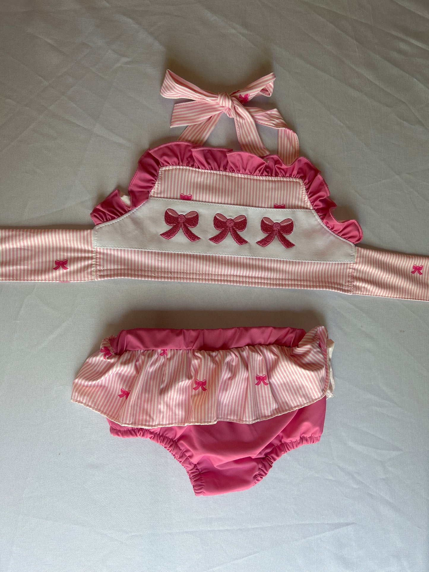 Girls Two-Piece Bow Swim Set