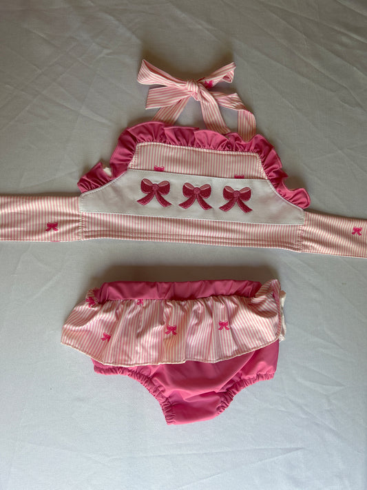 Girls Two-Piece Bow Swim Set