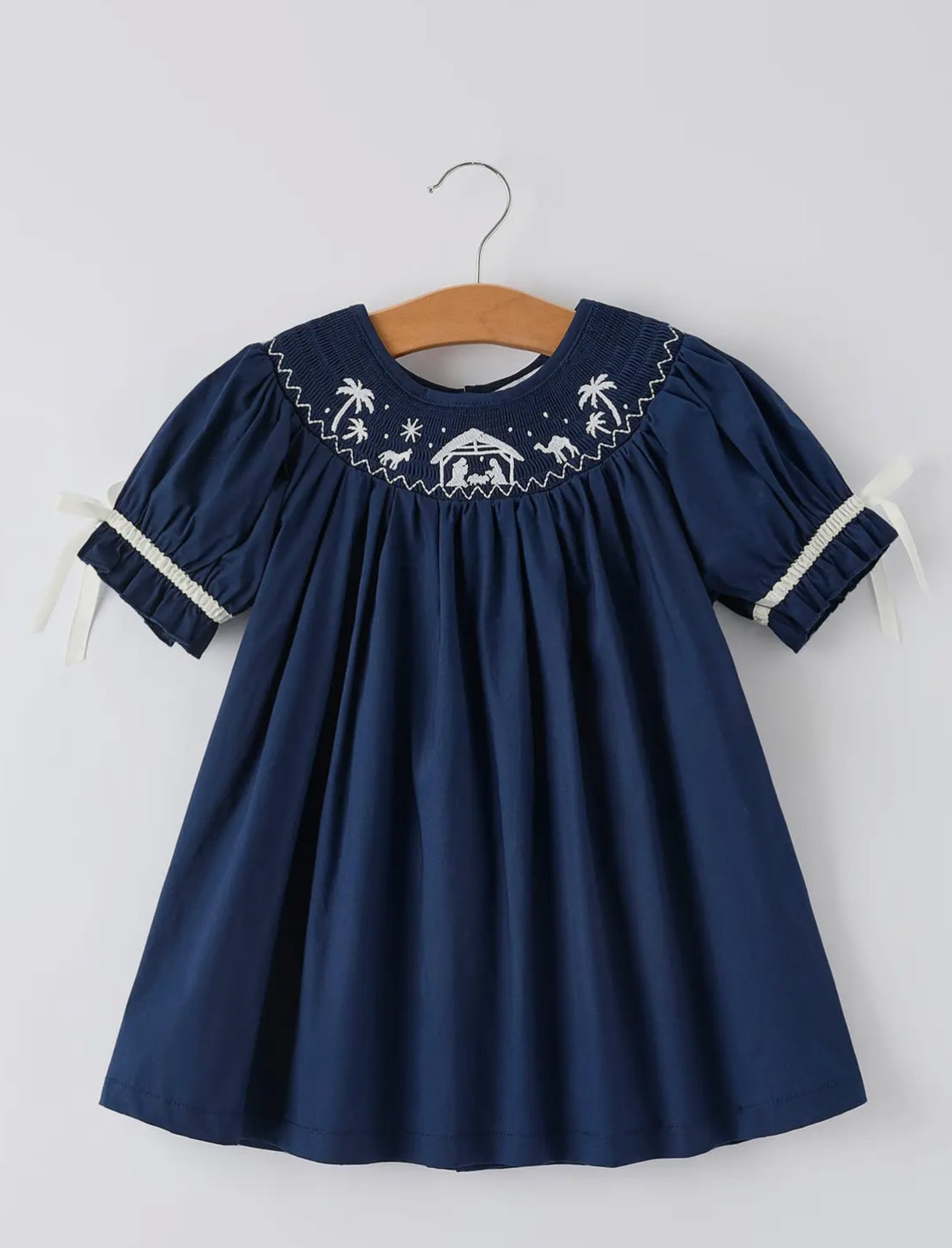 Rylee Faith Design Girls Blue Nativity Dress