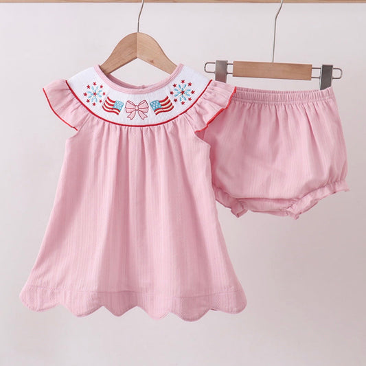 Abby & Evie Pink Fireworks Bloomer Set