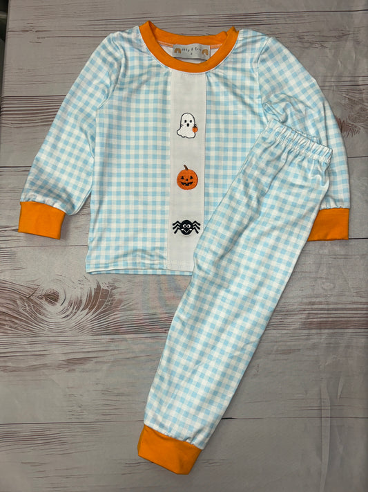 Abby & Evie 2-piece Halloween Friend’s Blue Check Outfit