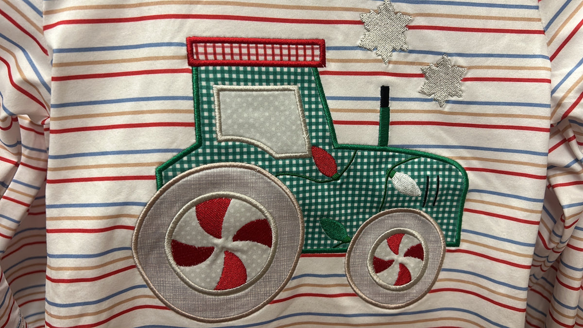 Marie Nicole Boys Peppermint Wheels Tractor 2pc Pant Set