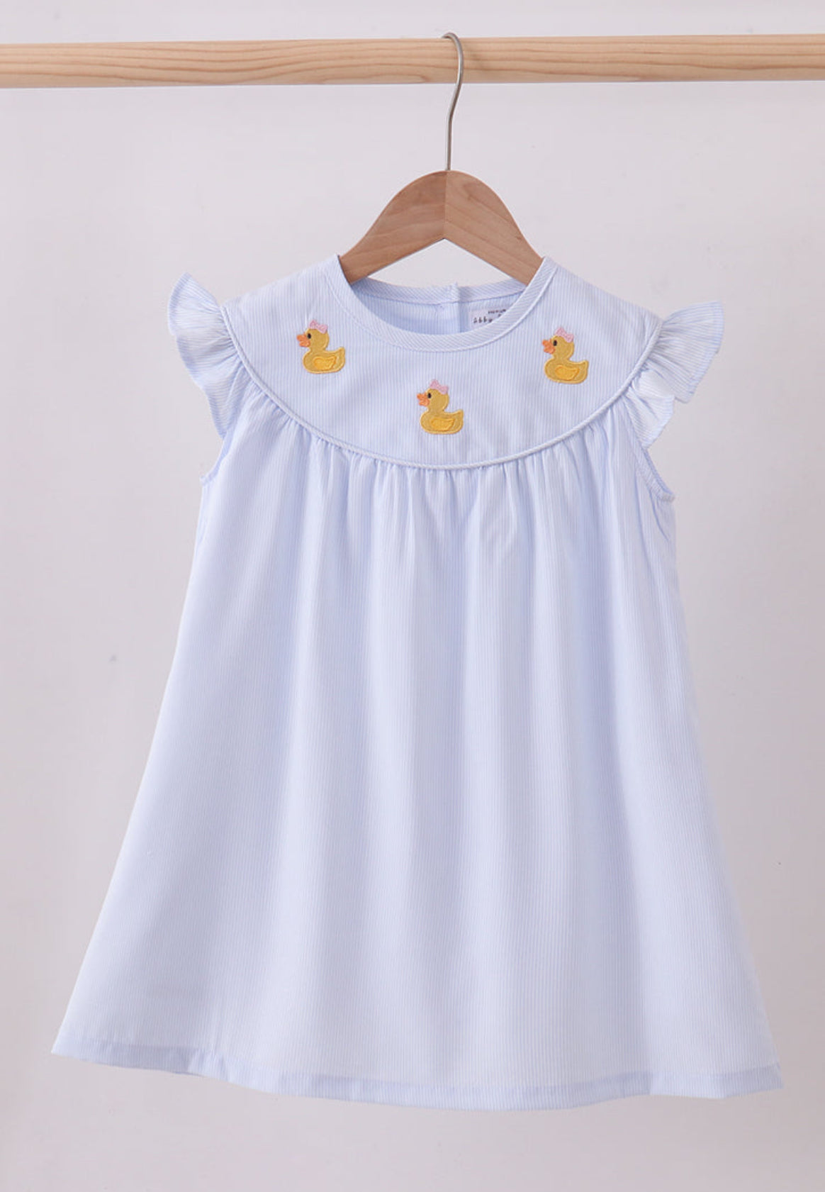 Abby &Evie Embroidered Striped Duck Dress