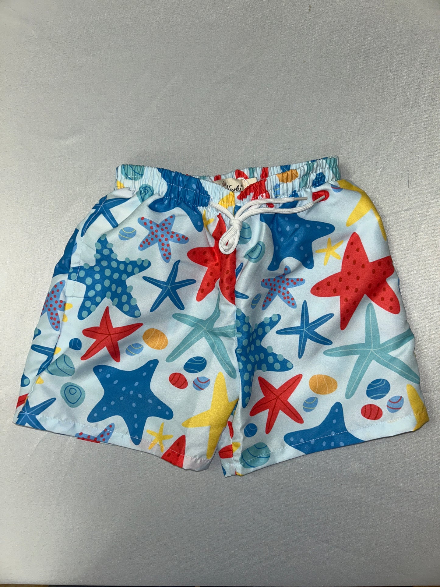 Boys Fully Lined Starfish + Seashell Swim Trunks