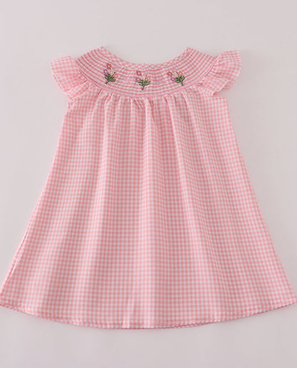 Abby & Evie Pink Smocked Floral Dress