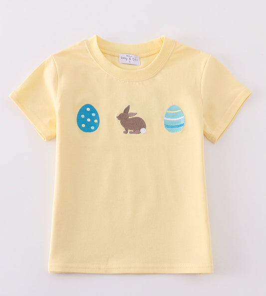 Abby & Evie Yellow Easter Egg and Bunny Shirt