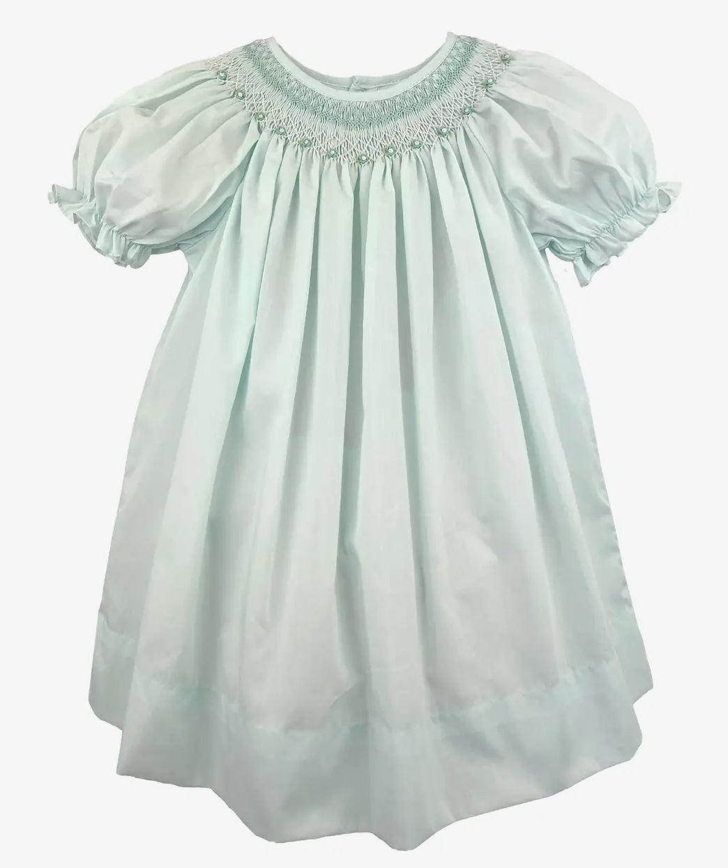 Petit Ami & Zubles Mint Smocked Heirloom Dress