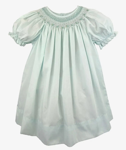 Petit Ami & Zubles Mint Smocked Heirloom Dress