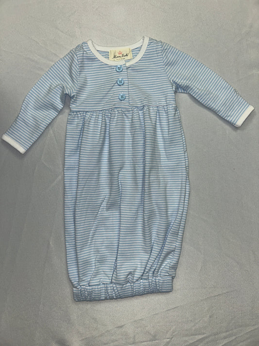 Classic Baby Blue Striped Henley Gown