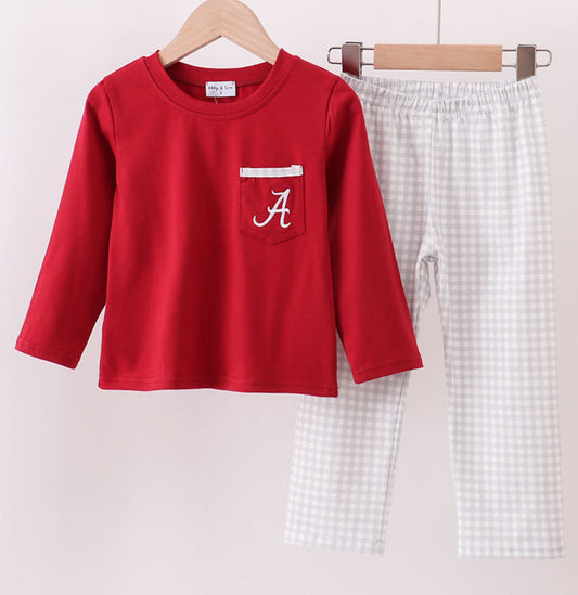 Abby & Evie Scripted A Bama 2 piece boys outfit