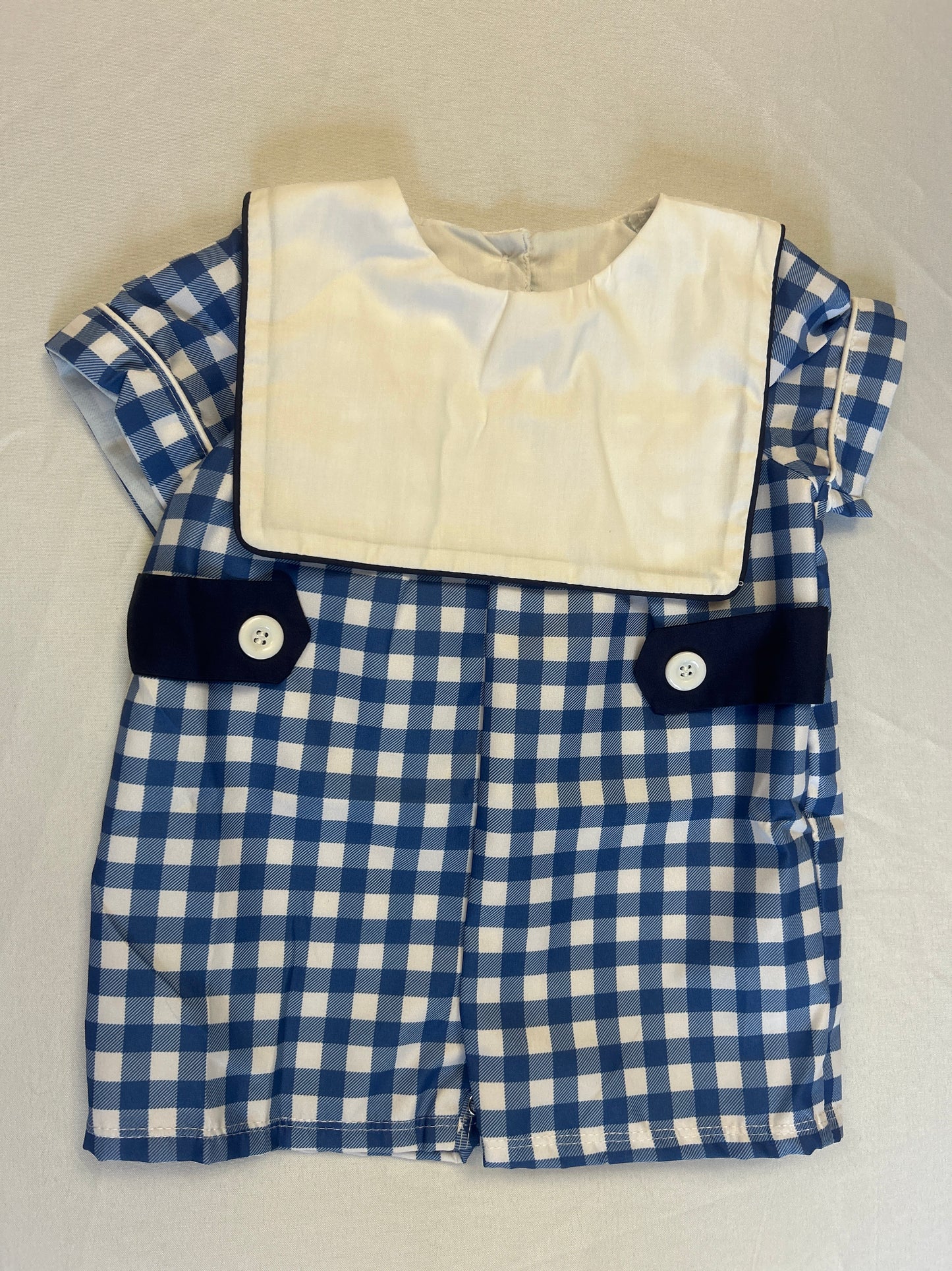 Royal Check Boys Romper