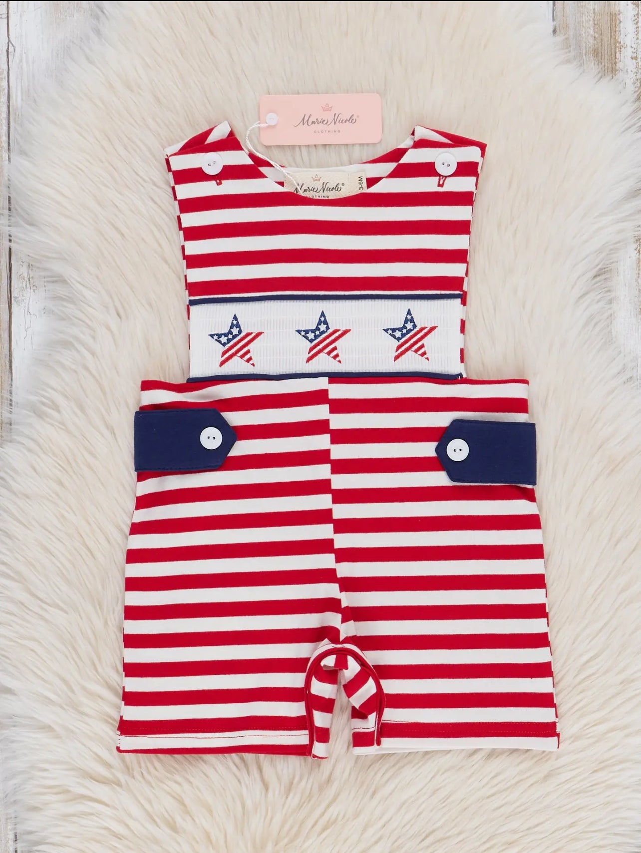Marie Nicole Boys American Stars Smocked Jonjon