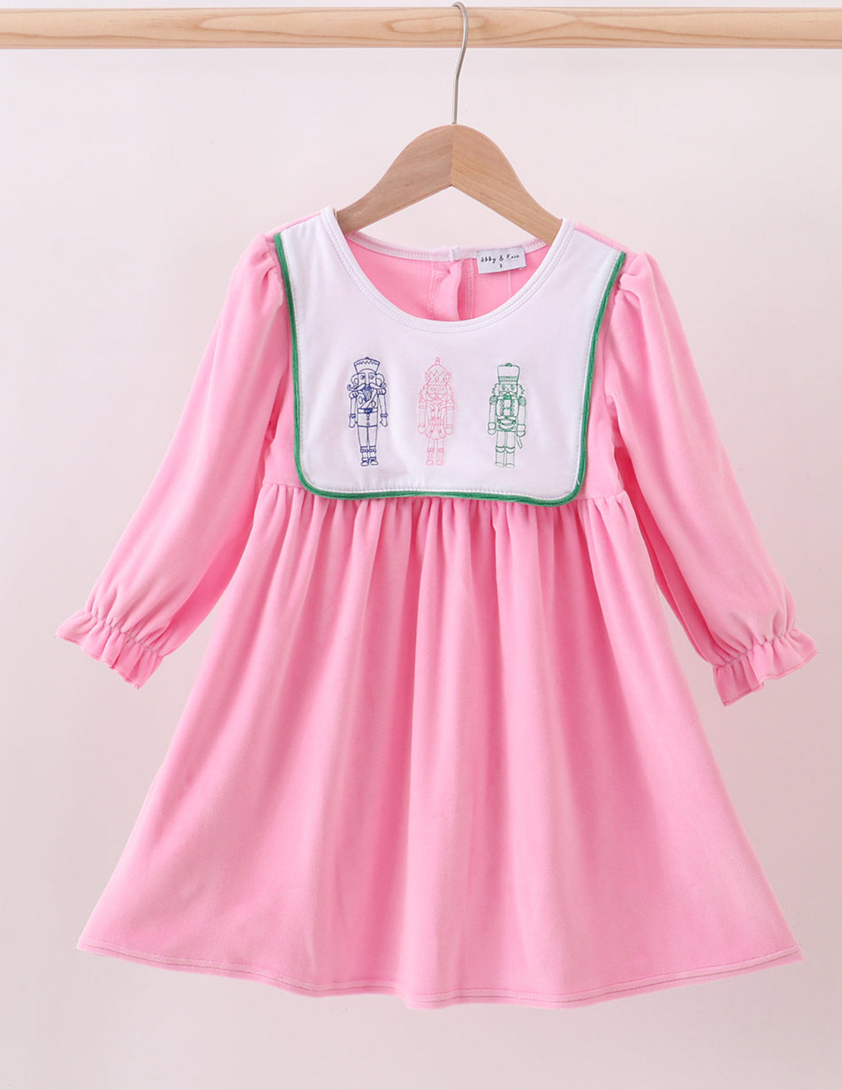 Abby & Evie Pink Nutcracker Embroidery Dress