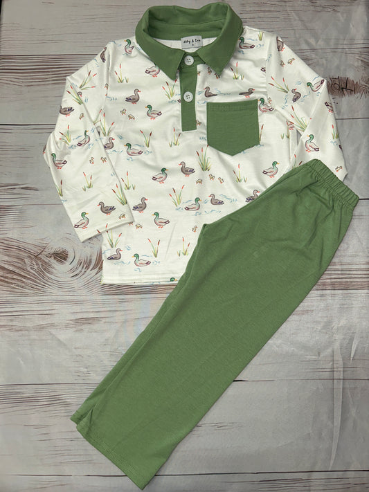 Abby & Evie Duck, Duck Duck 2-piece pants set