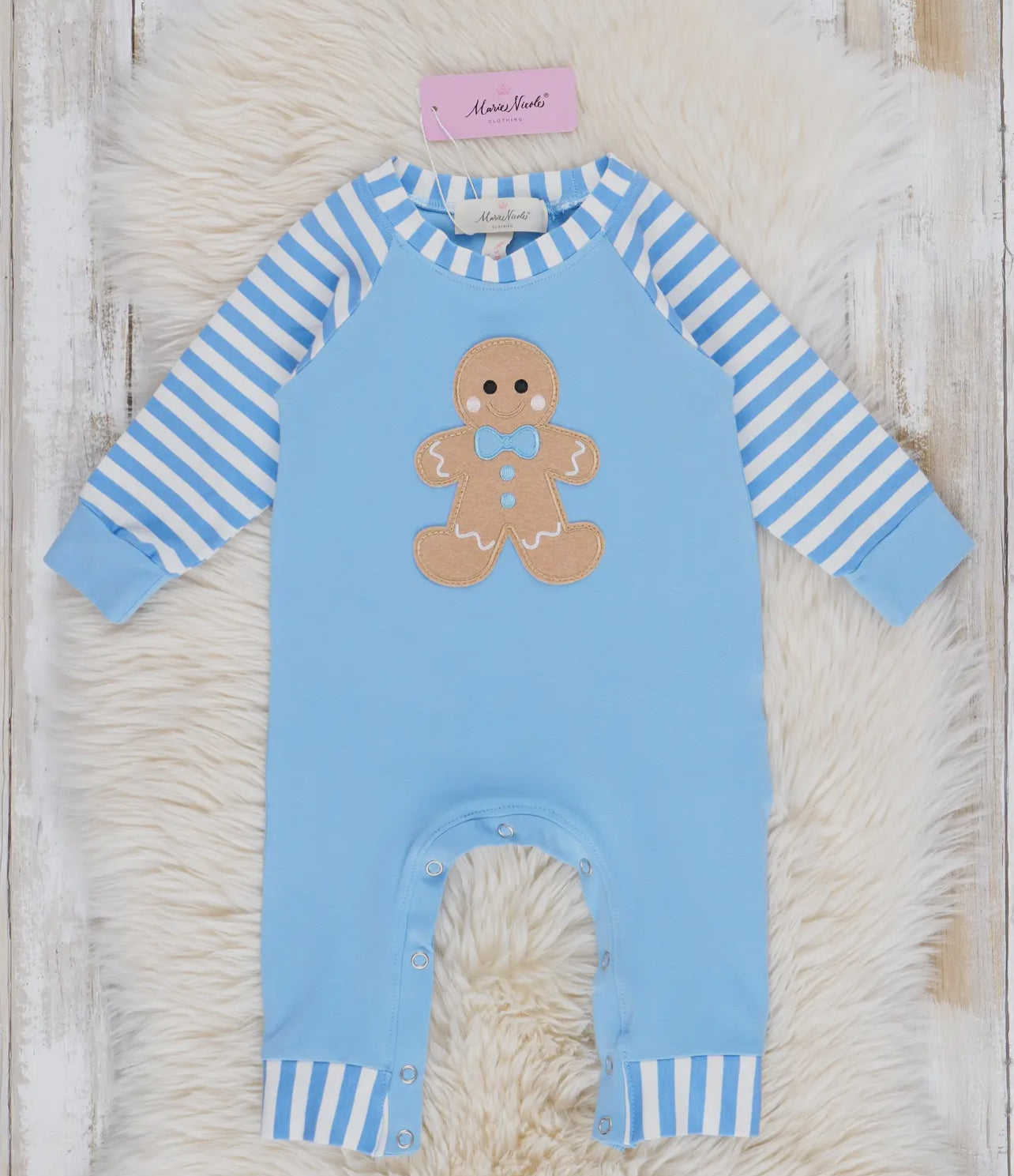 Boys Blue Gingerbread Romper