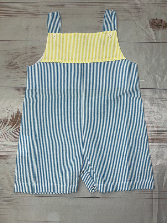Love Me Blue and Yellow Seersucker Short-all