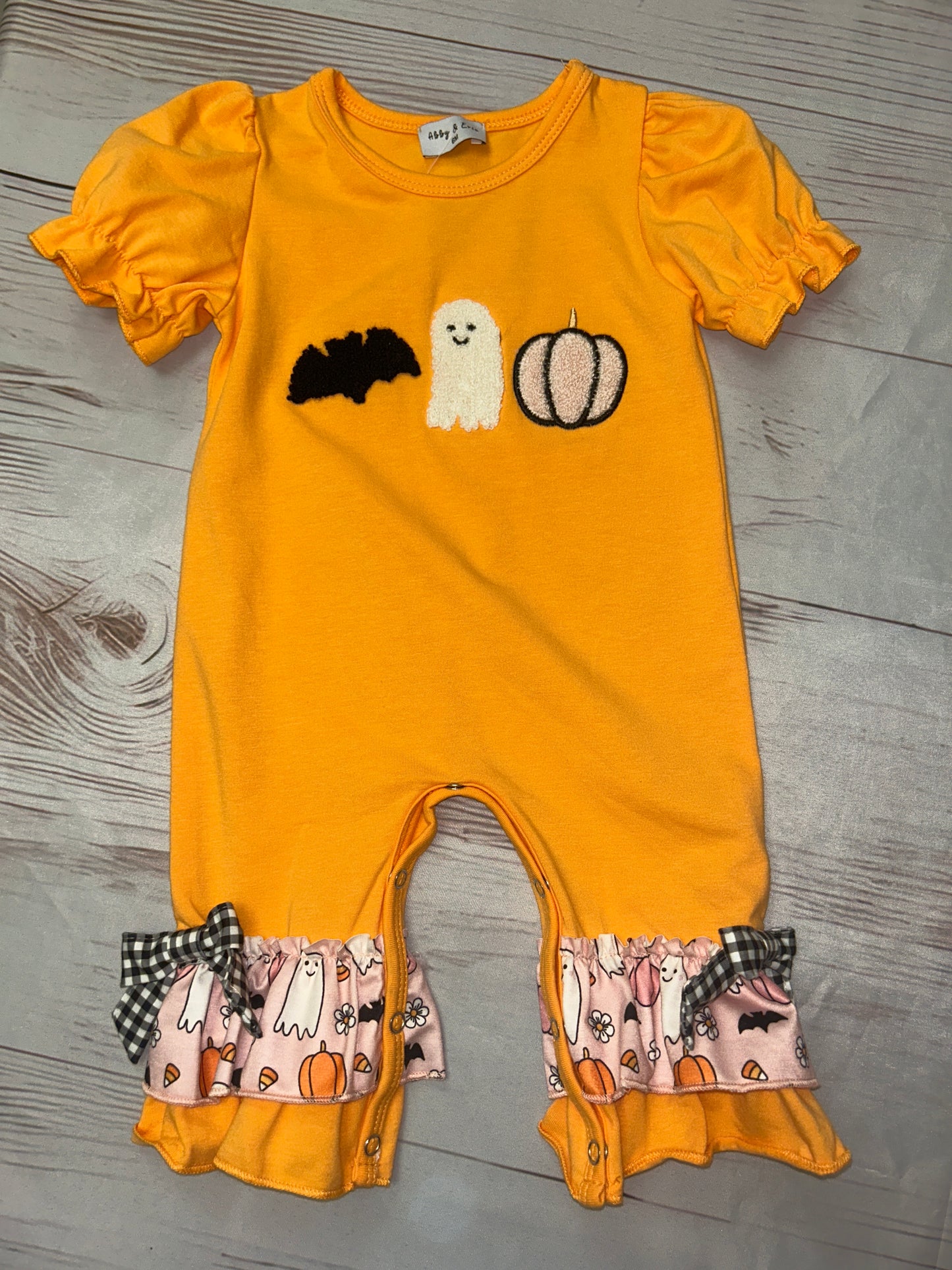 Abby & Evie Girls             Bat/Pumpkin/Ghost Long-all