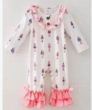 The Bow Co Girls Ruffle Leg Nutcracker Romper