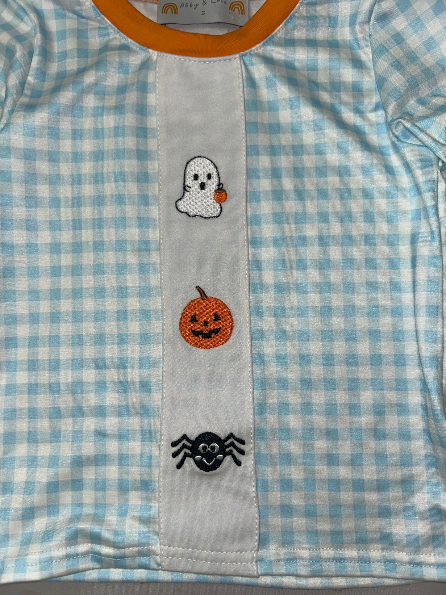Abby & Evie 2-piece Halloween Friend’s Blue Check Outfit