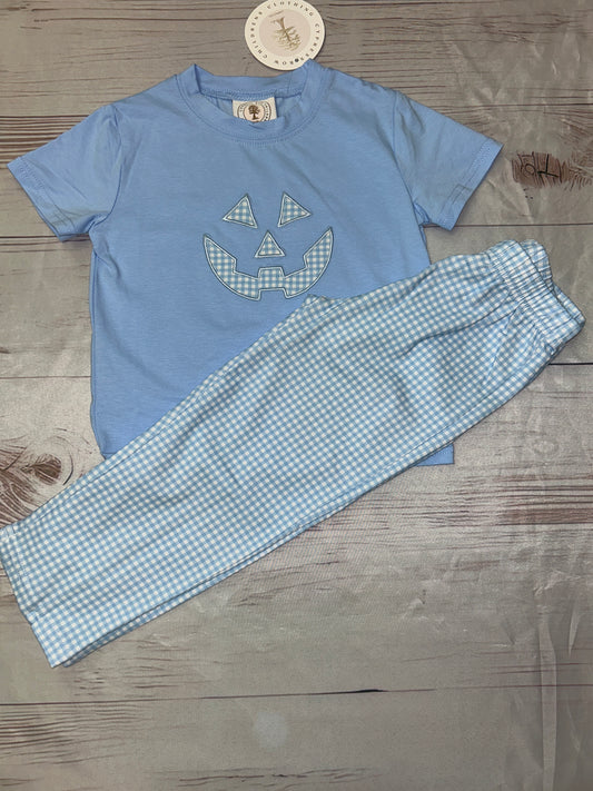 Cypress Row Blue Halloween Jack-o’-lantern pant set