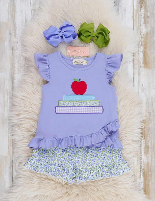 Marie Nicole Apple Blossom Embroidered Ruffle Outfit
