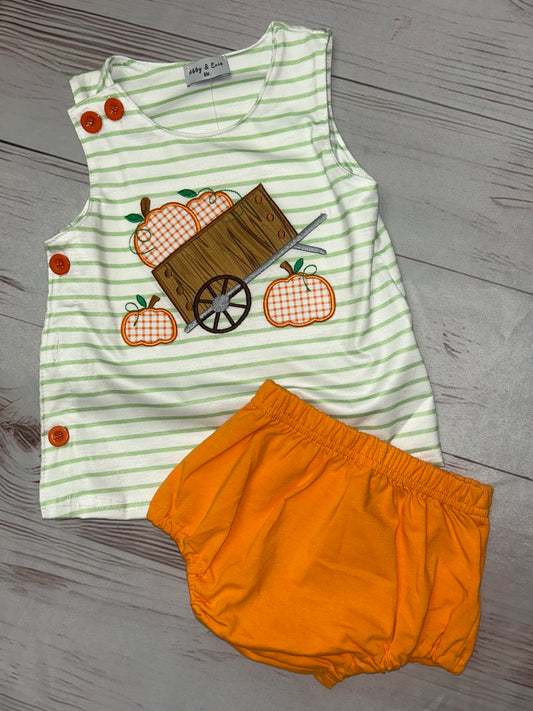 Abby & Evie Pumpkin Barrel diaper set