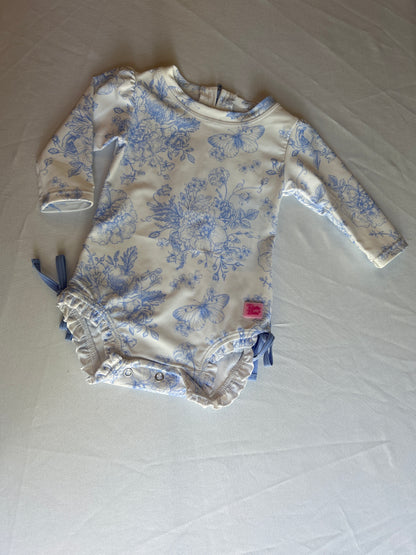 One Piece Floral Ruffle Butt Swim