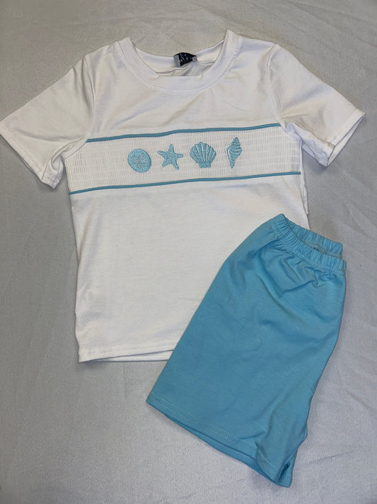 Boys Seashell Shirt + Shorts Set