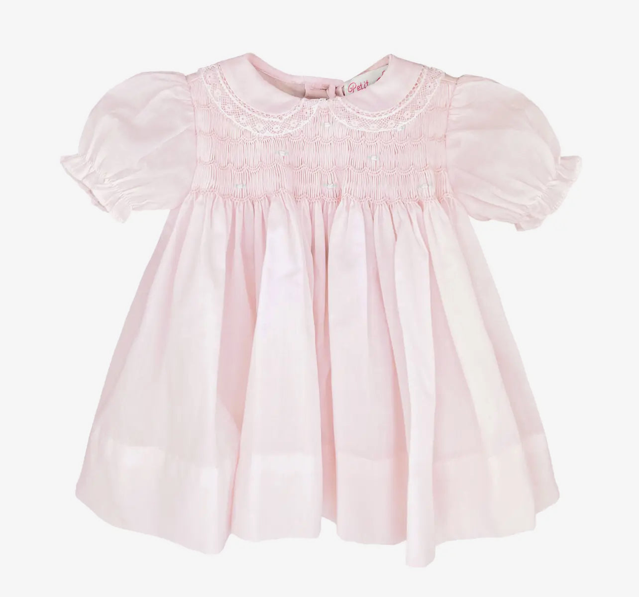 Petite Ami and Zubles Fully Smocked Dress with Lace