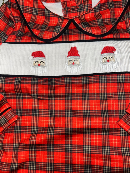 Abby & Evie 2 Piece Smocked Santa shirt and pant set