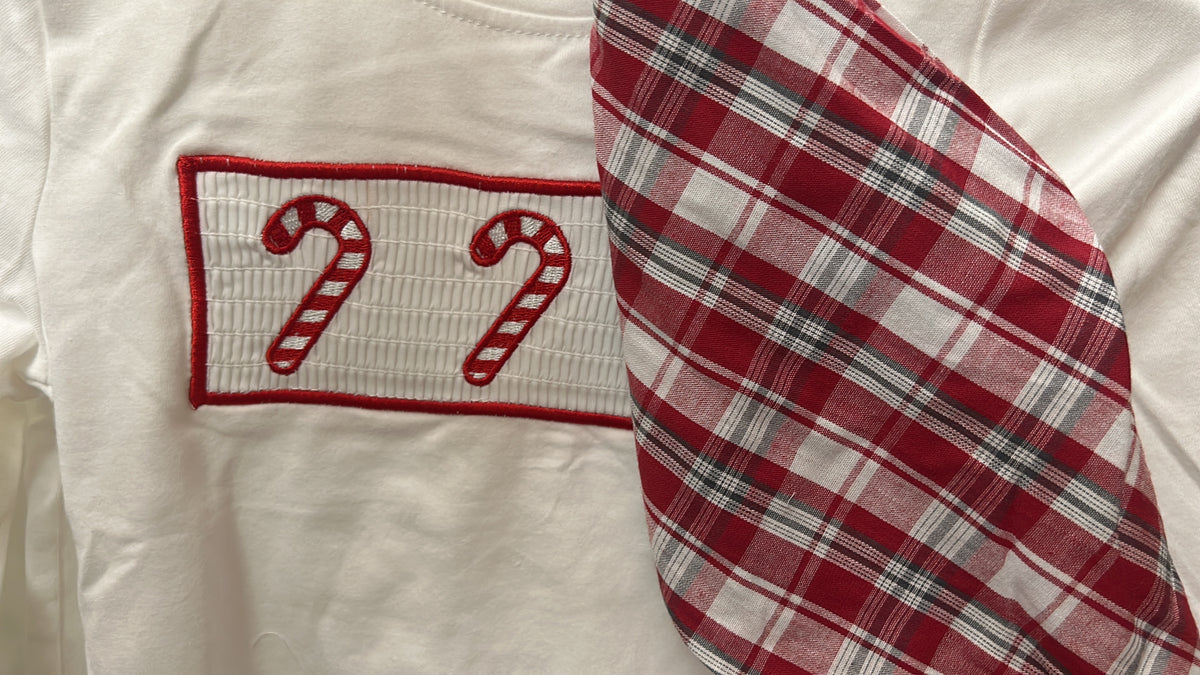 Marie Nicole Boys 2pc Smocked Candy Cane Pant Set