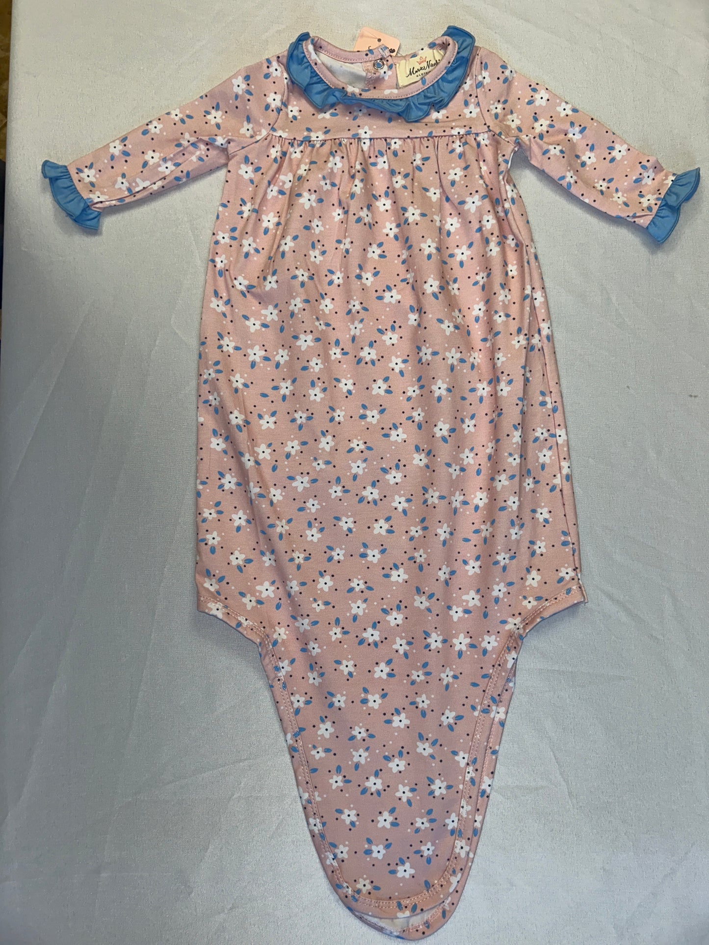 Blushing Blooms Ruffle Knot Gown