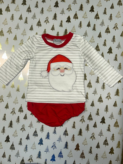 Abby & Evie Santa Diaper Cover top and bottom set