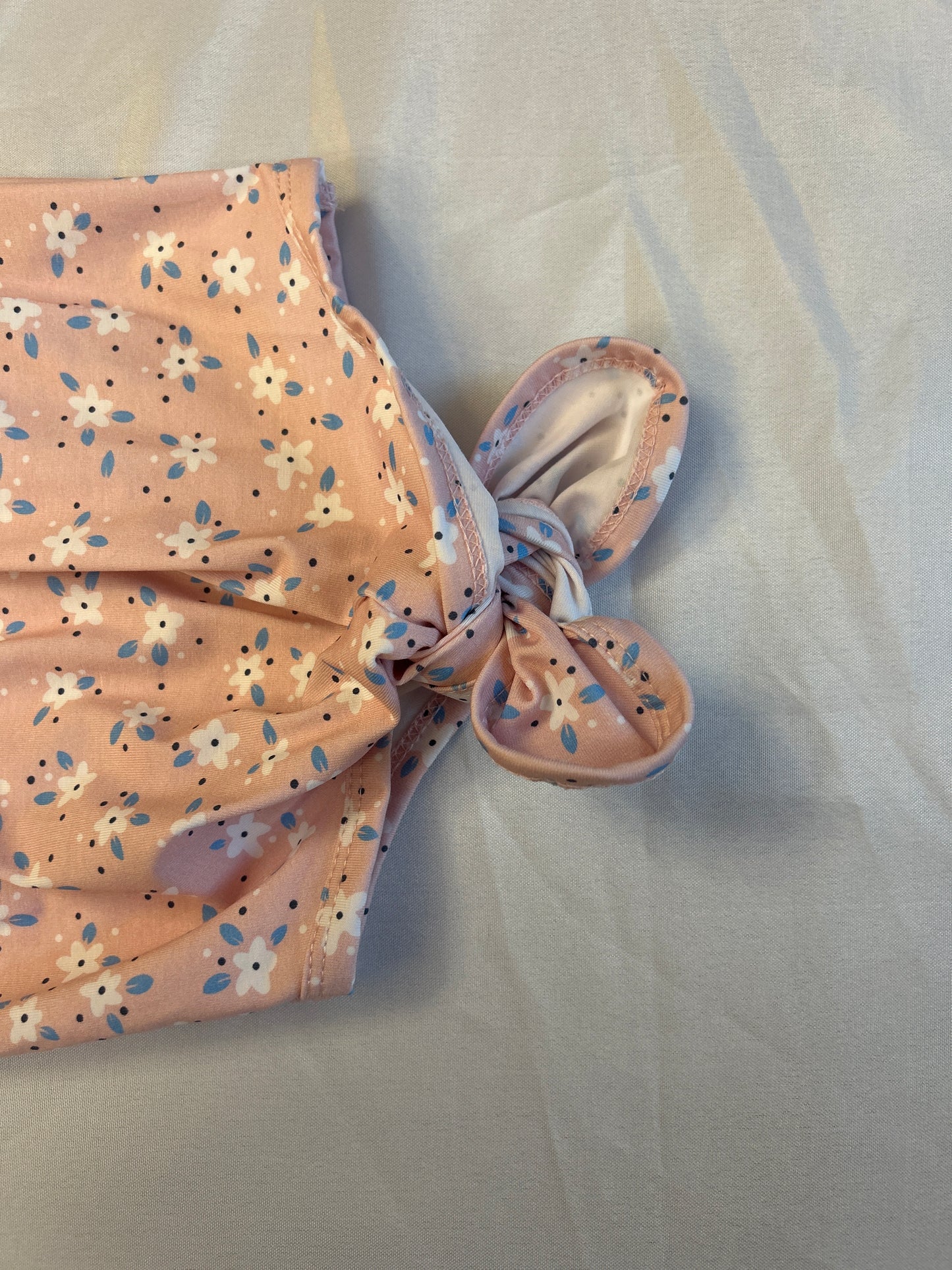 Blushing Blooms Ruffle Knot Gown