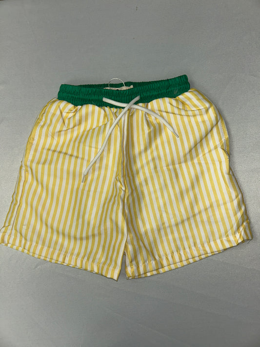 Boys Yellow/Green Fully Lined Swim Trunks
