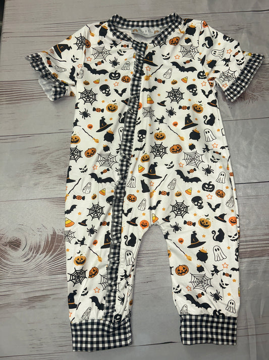 Abby & Evie Halloween Ruffle Onsie