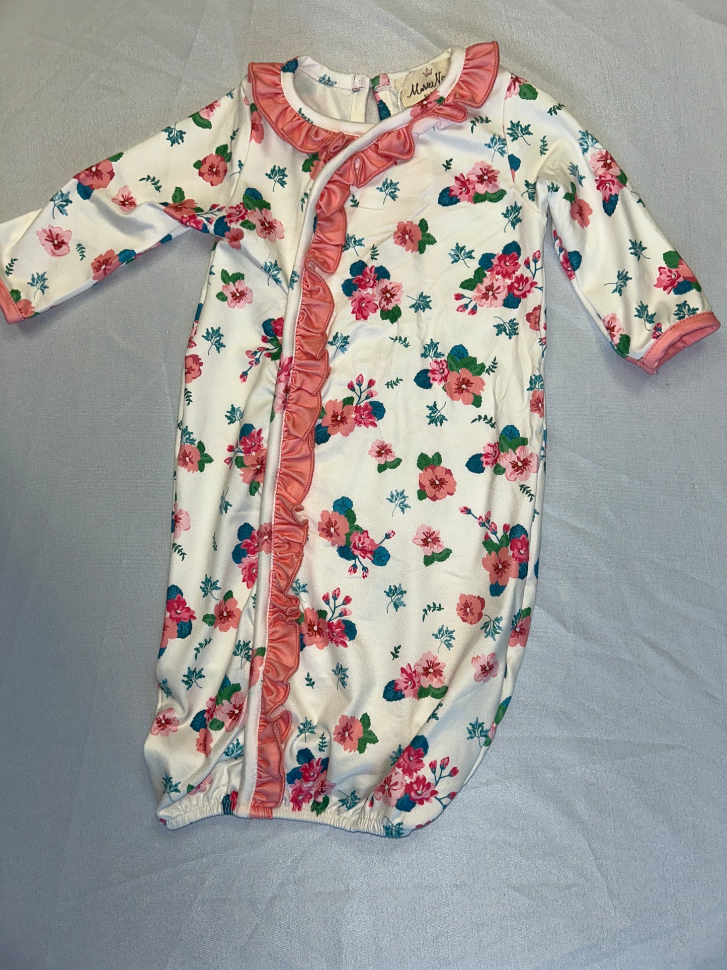 Coral Sweet Garden Ruffle Sleeper