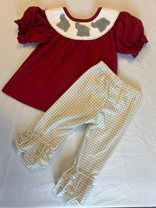 Bama French Knot Top + Ruffle Pants