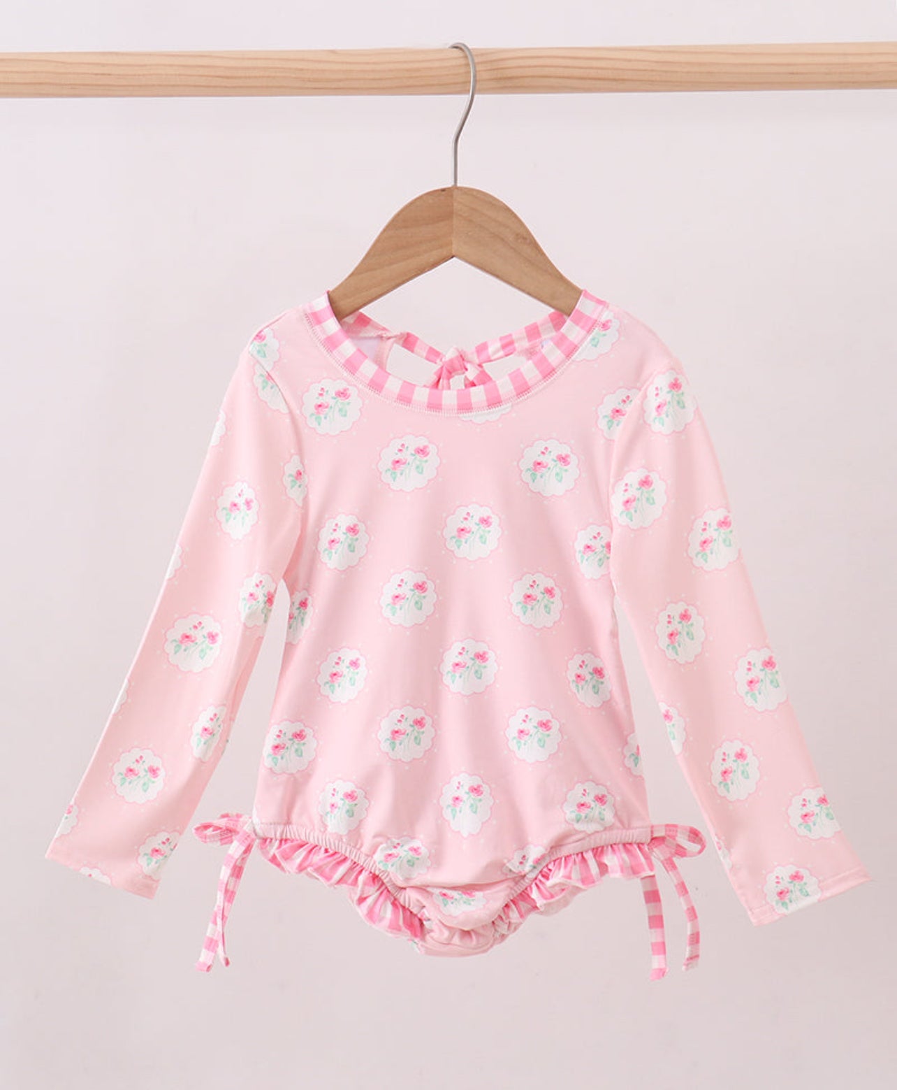 Pink Rose Ruffle Rashguard