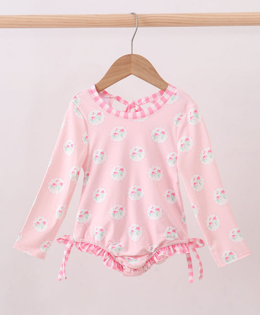Pink Rose Ruffle Rashguard