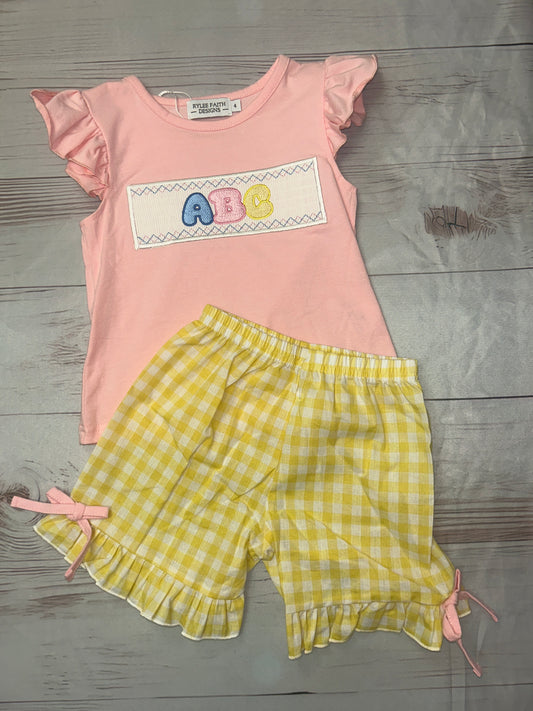 Rylee Faith Design Girls ABC Back To School            2 piece set